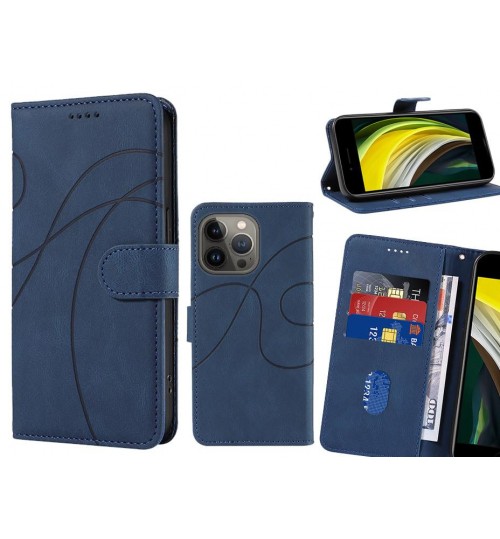 Iphone 13 Pro Max Case Wallet Fine Pu Leather Cover - Blue
