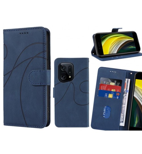 Oppo Find X5 Case Wallet Fine Pu Leather Cover - Blue