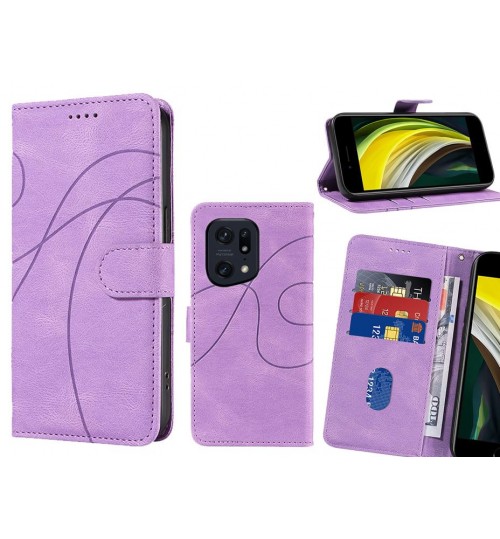 Oppo Find X5 Pro Case Wallet Fine Pu Leather Cover - Purple