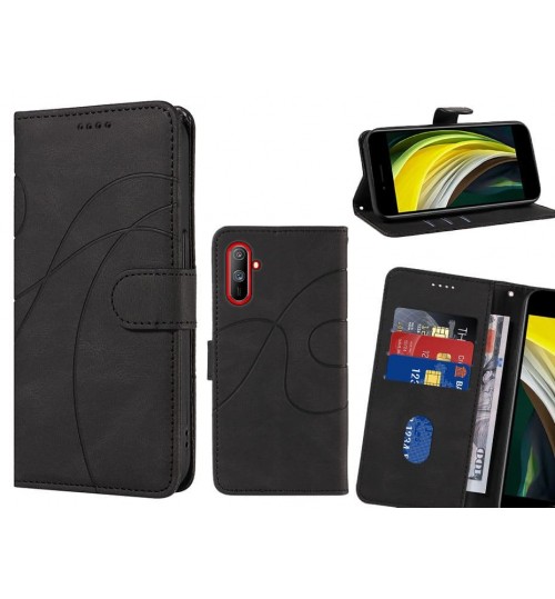 Realme C3 Case Wallet Fine Pu Leather Cover - Black