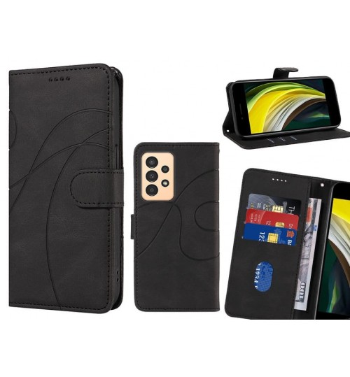 Samsung Galaxy A13 Case Wallet Fine Pu Leather Cover - Black