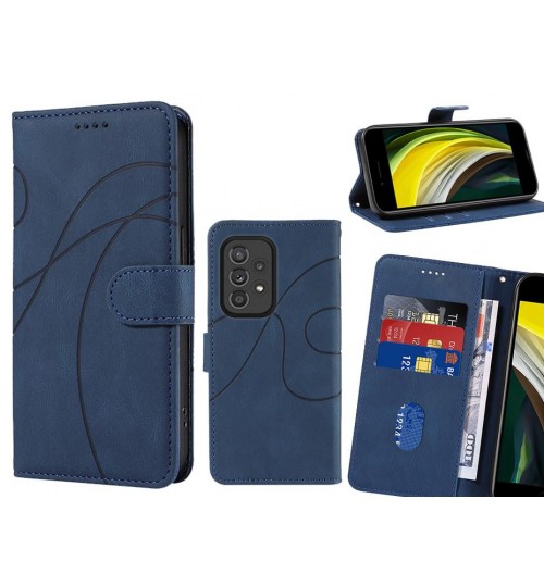 Samsung Galaxy A33 5g Case Wallet Fine Pu Leather Cover - Blue