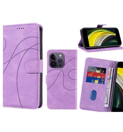Iphone 14 Pro Max Case Wallet Fine Pu Leather Cover - Purple