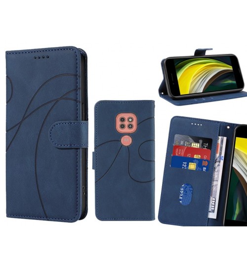 Moto G9 Play Case Wallet Fine Pu Leather Cover - Blue
