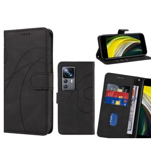 Xiaomi 12t Pro Case Wallet Fine Pu Leather Cover - Black