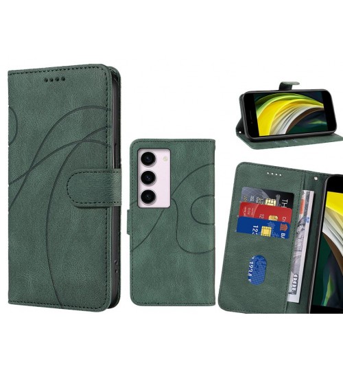 Samsung Galaxy S23 Case Wallet Fine Pu Leather Cover - Green