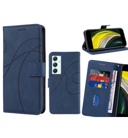 Samsung Galaxy A34 Case Wallet Fine Pu Leather Cover - Blue