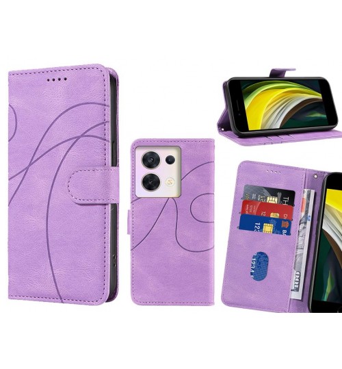 Oppo Reno 8 Case Wallet Fine Pu Leather Cover - Purple