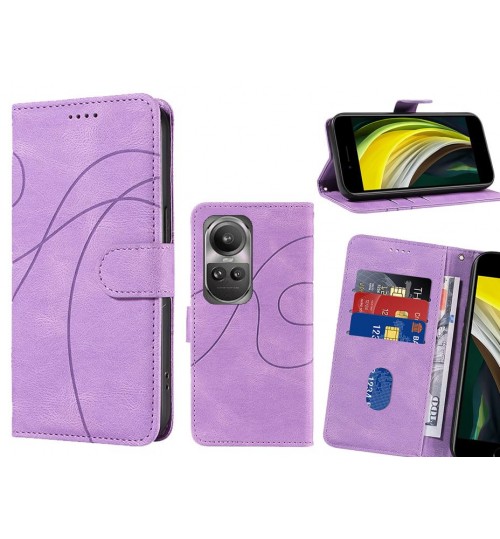 Oppo Reno 10 Case Wallet Fine Pu Leather Cover - Purple