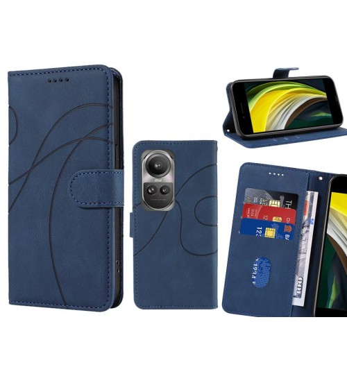 Oppo Reno 10 Pro Case Wallet Fine Pu Leather Cover - Blue