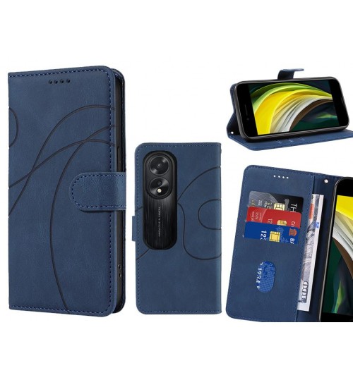 Oppo A38 Case Wallet Fine Pu Leather Cover - Blue