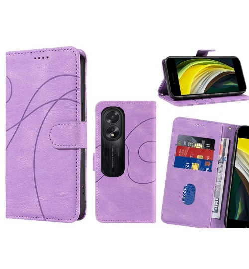Oppo A38 Case Wallet Fine Pu Leather Cover - Purple