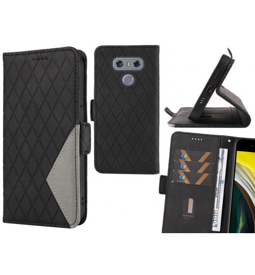 LG G6 Case Grid Wallet Leather Case