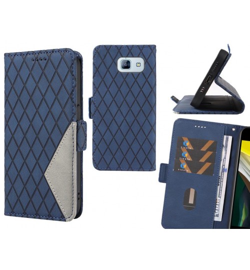 Galaxy A8 2016 Case Grid Wallet Leather Case - Blue