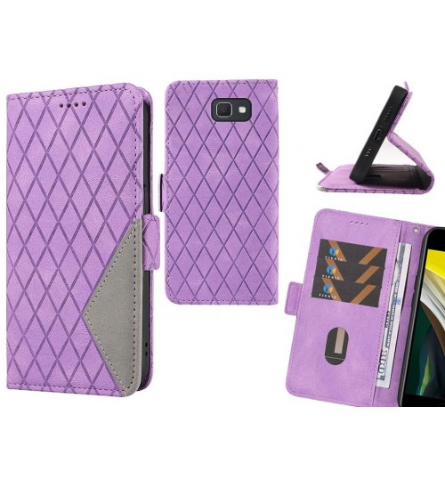 Galaxy J7 Prime Case Grid Wallet Leather Case