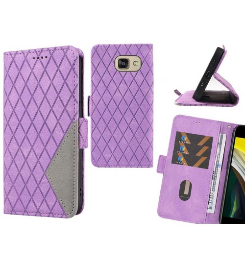 Galaxy A5 2016 Case Grid Wallet Leather Case - Purple