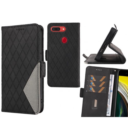 Oppo R15 Pro Case Grid Wallet Leather Case