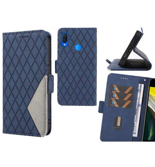 Huawei Nova 3i Case Grid Wallet Leather Case - Blue