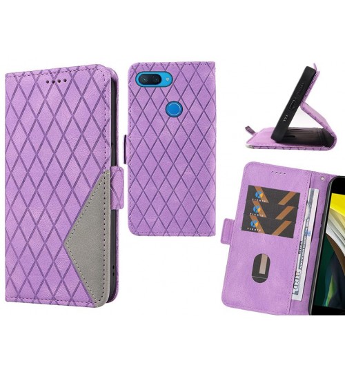 Xiaomi Mi 8 Lite Case Grid Wallet Leather Case - Purple