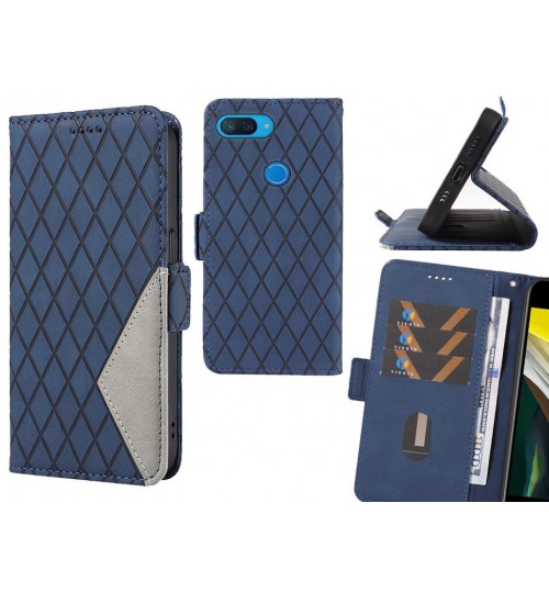 Xiaomi Mi 8 Lite Case Grid Wallet Leather Case - Blue