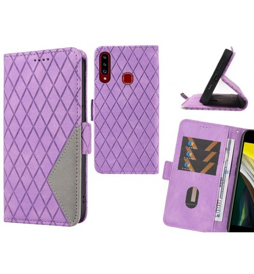Samsung Galaxy A20s Case Grid Wallet Leather Case