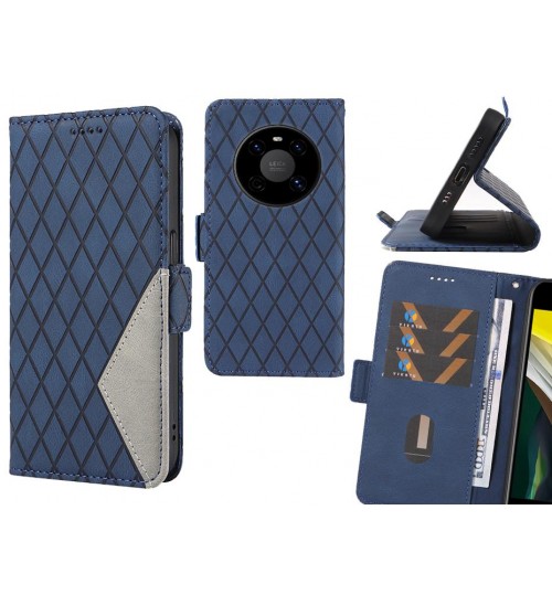Huawei Mate 40 Case Grid Wallet Leather Case - Blue