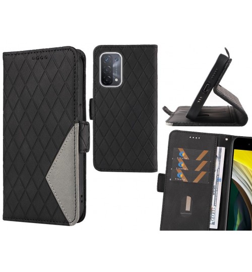 Oppo A74 5G Case Grid Wallet Leather Case