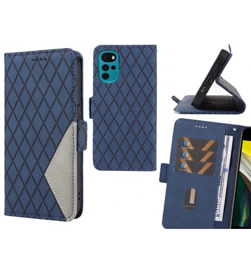 MOTO G22 Case Grid Wallet Leather Case