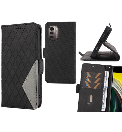 Nokia G21 Case Grid Wallet Leather Case - Black