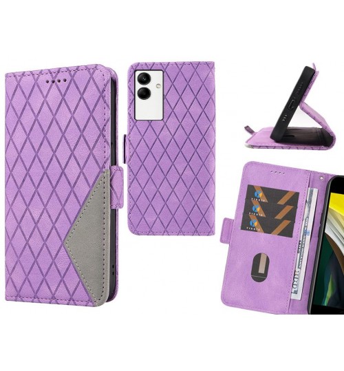 Samsung Galaxy A04 Case Grid Wallet Leather Case - Purple