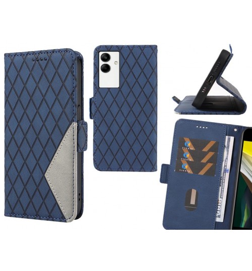 Samsung Galaxy A04 Case Grid Wallet Leather Case - Blue