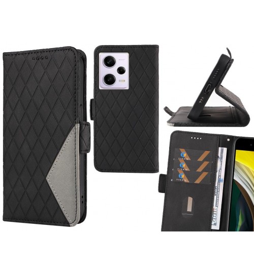 Xiaomi Redmi Note 12 Pro 5G Case Grid Wallet Leather Case