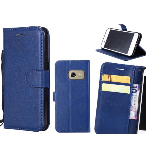 Galaxy A5 2017 Case Fine Leather Wallet Case - Blue