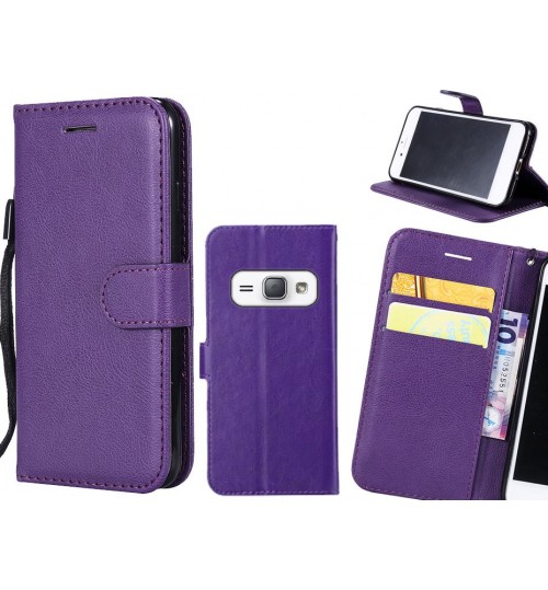Galaxy J1 2016 Case Fine Leather Wallet Case - Purple