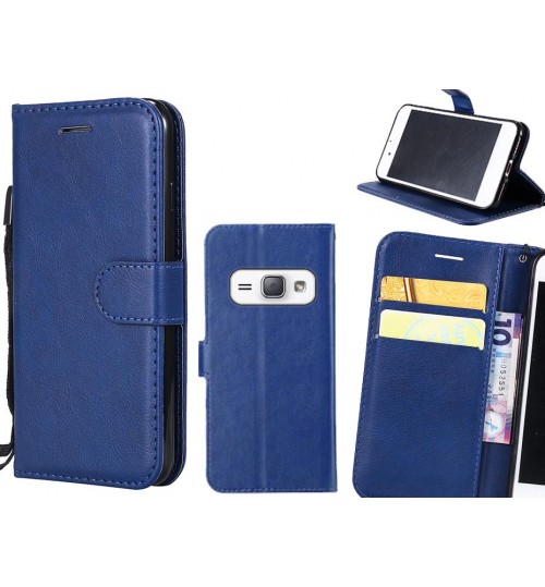 Galaxy J1 2016 Case Fine Leather Wallet Case - Blue