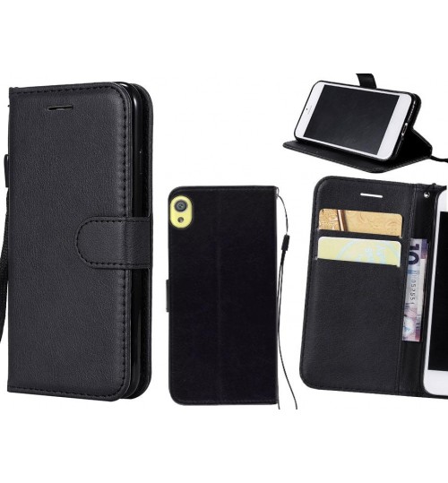 Sony Xperia Xa Case Fine Leather Wallet Case - Black