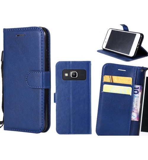 Galaxy J2 Prime Case Fine Leather Wallet Case