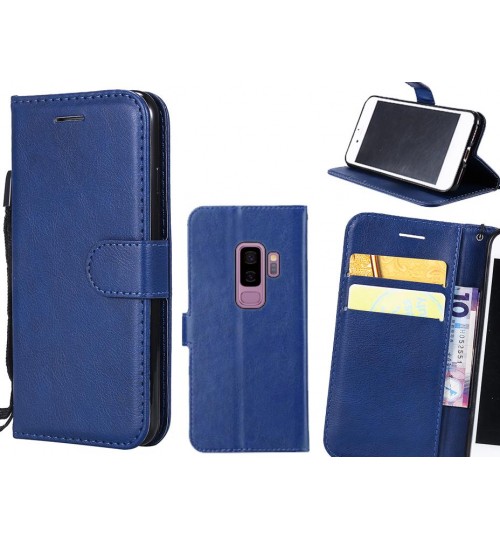 Galaxy S9 Plus Case Fine Leather Wallet Case - Blue