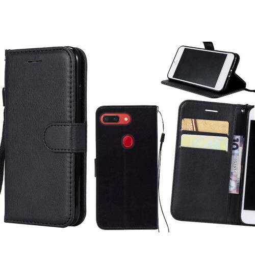 Oppo R15 Pro Case Fine Leather Wallet Case - Black