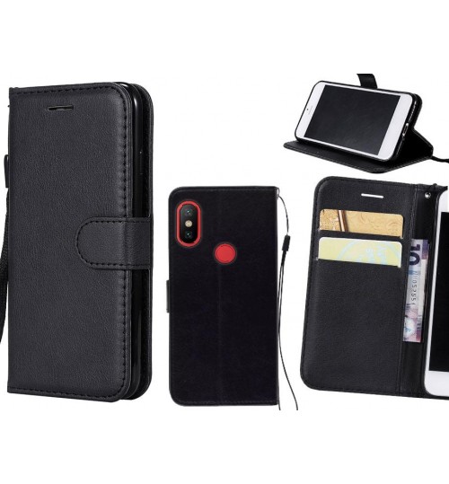 Xiaomi Mi 6x Case Fine Leather Wallet Case - Black