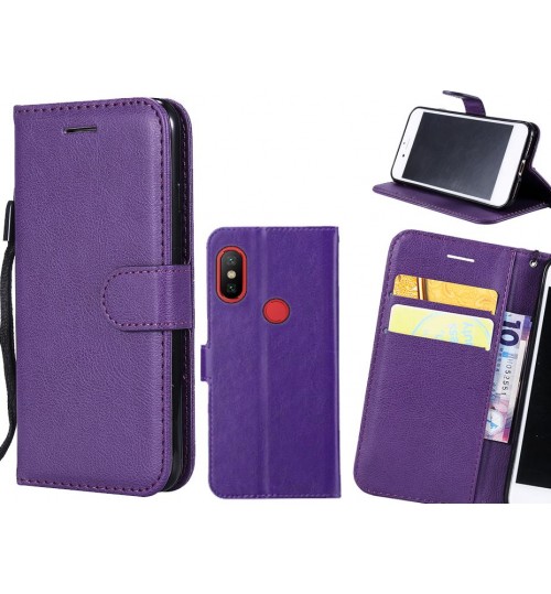 Xiaomi Mi 6x Case Fine Leather Wallet Case - Purple