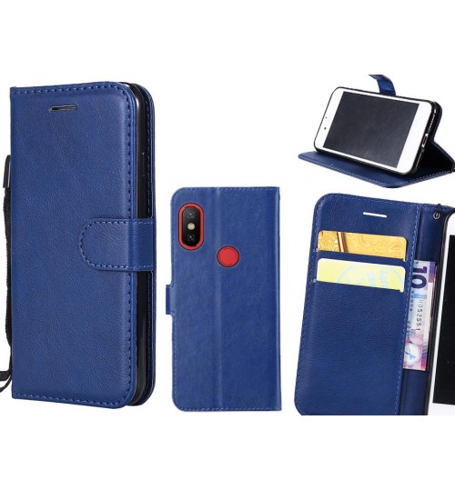 Xiaomi Mi 6x Case Fine Leather Wallet Case - Blue