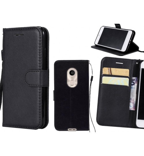 Alcatel 3c Case Fine Leather Wallet Case - Black