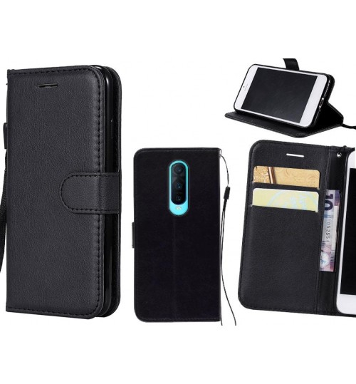 Oppo R17 Pro Case Fine Leather Wallet Case - Black