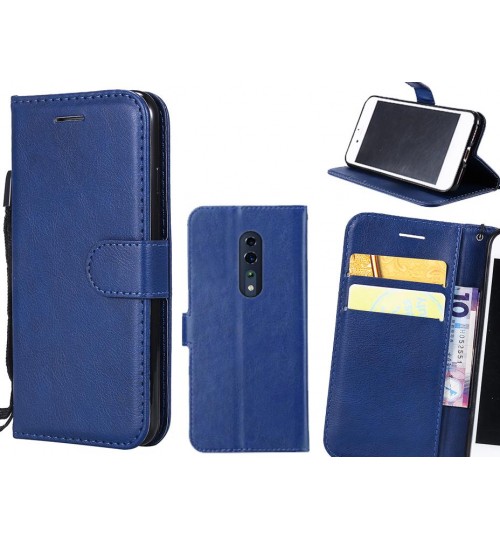Oppo Reno Z Case Fine Leather Wallet Case - Blue