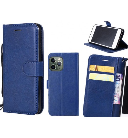Iphone 11 Pro Case Fine Leather Wallet Case - Blue