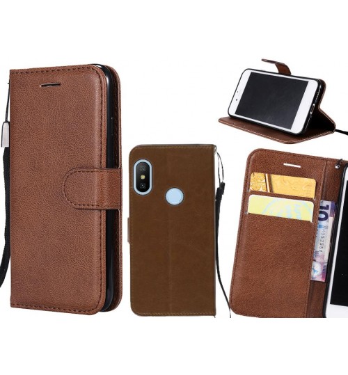 Xiaomi Mi A2 Lite Case Fine Leather Wallet Case