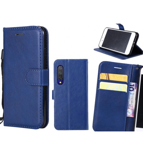 Xiaomi Mi 9 Lite Case Fine Leather Wallet Case - Blue