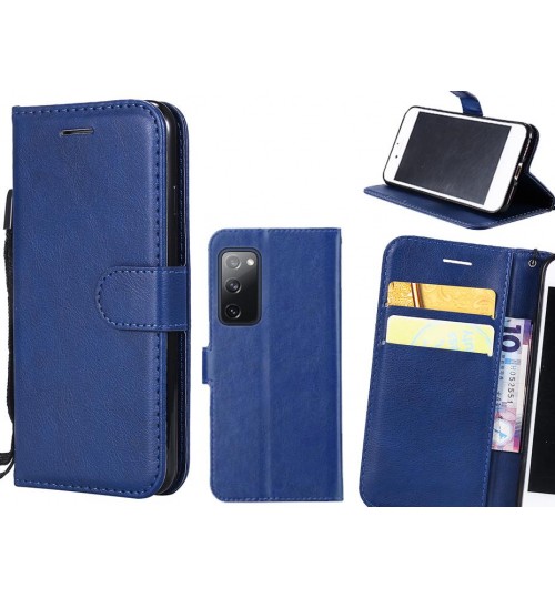 Samsung S20 Fe Case Fine Leather Wallet Case - Blue