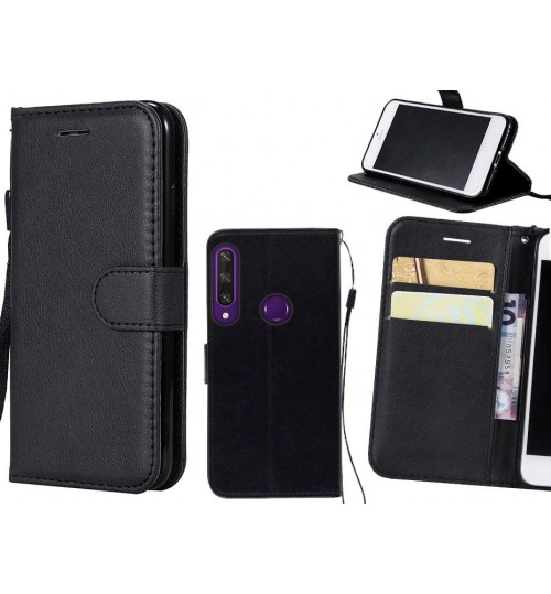 Huawei Y6p Case Fine Leather Wallet Case - Black